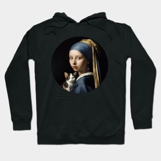 Girl with the Pearl Earring and Cat Hoodie